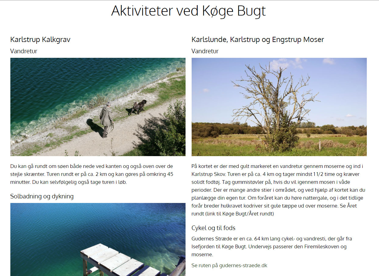 aktiviteter langs koge bugt